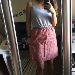 Vintage style lightweight red patterned skirt